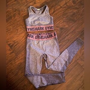 Gymshark Heathered Gray and pink Activewear Set